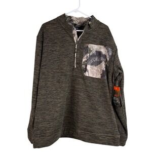 Habit Outdoors Mens XL 1/4 Zip Pullover Scent Factor Mossy Oak‎ Camouflage NEW
